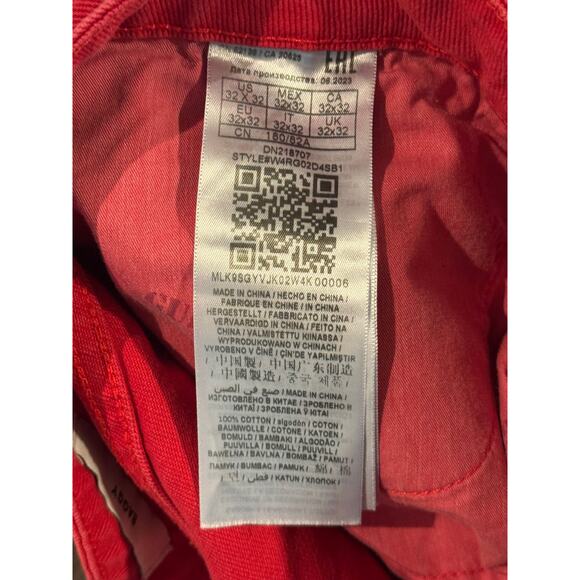 GUESS ORIGINALS Vtg 90's Red BAGGY Wide-Leg 13" Leg Jean Y2K Skater- Size 32x32 - Picture 5 of 7